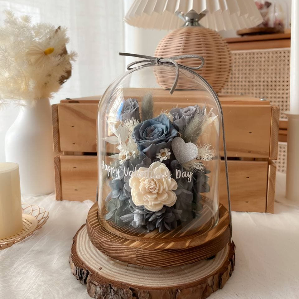 Preserved Flower Bell Jar l Preserved Flower Delivery in Klang Valley l Twenty Degrees Florist l